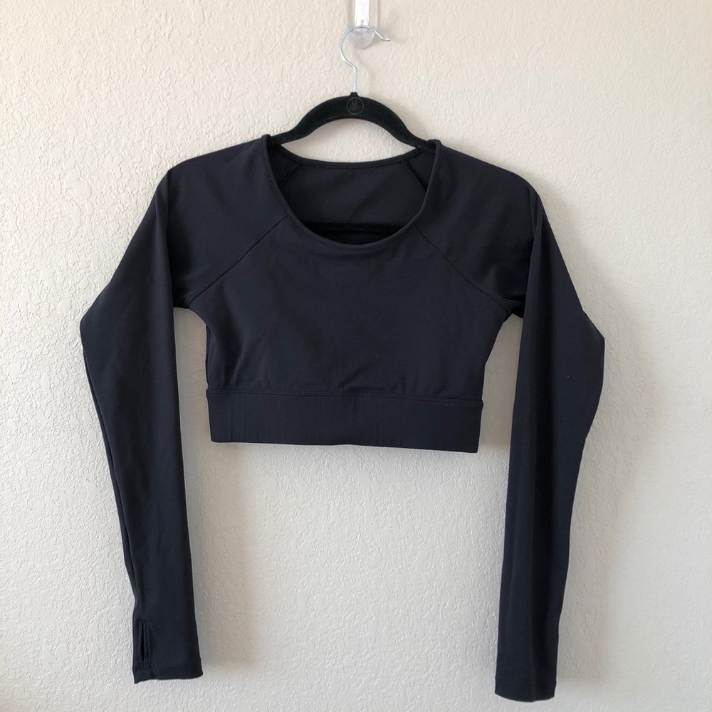 ACTA Black Long Sleeve Active Crop Top